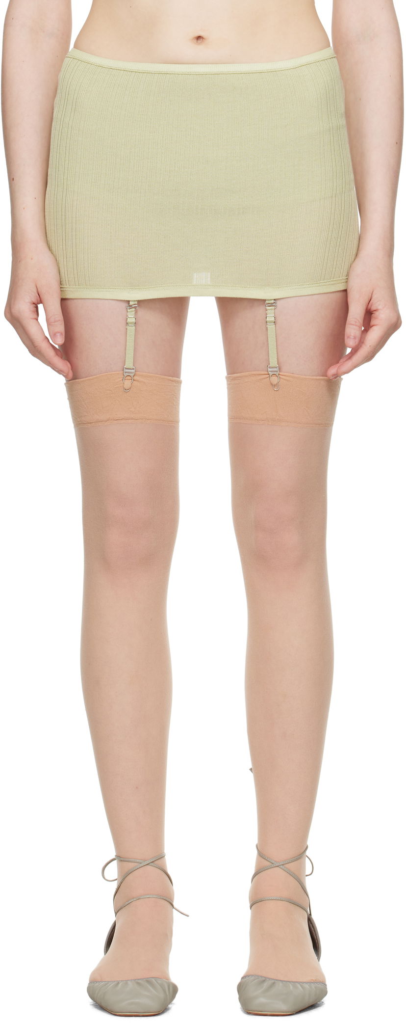Спідниця LEMAIRE Lemaire Underwear Suspenders Miniskirt Зелений | PA1167 LK1017