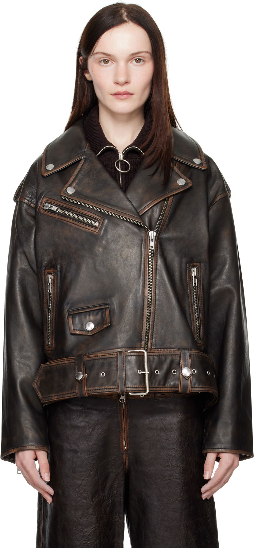 Куртка STAND STUDIO Leather Biker Jacket чорний | 66388-7030