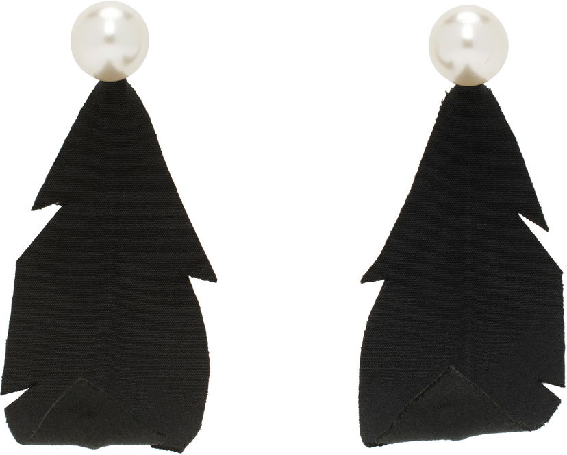 Сережки Marni Marni Fabric Feather Earrings чорний | ORMV0560A0 T2001
