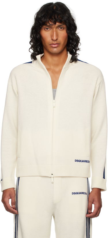 Cветр DSQUARED2 Dsquared2 Zip-Up Knit Sweater білий | S74HA1437_D13051, 0