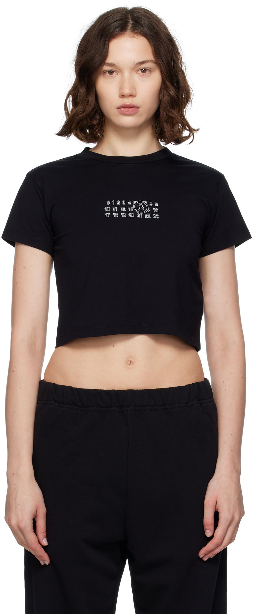 Кроп-топи Maison Margiela MM6 Maison Margiela Cropped T-Shirt чорний | S52GC0352 S24312