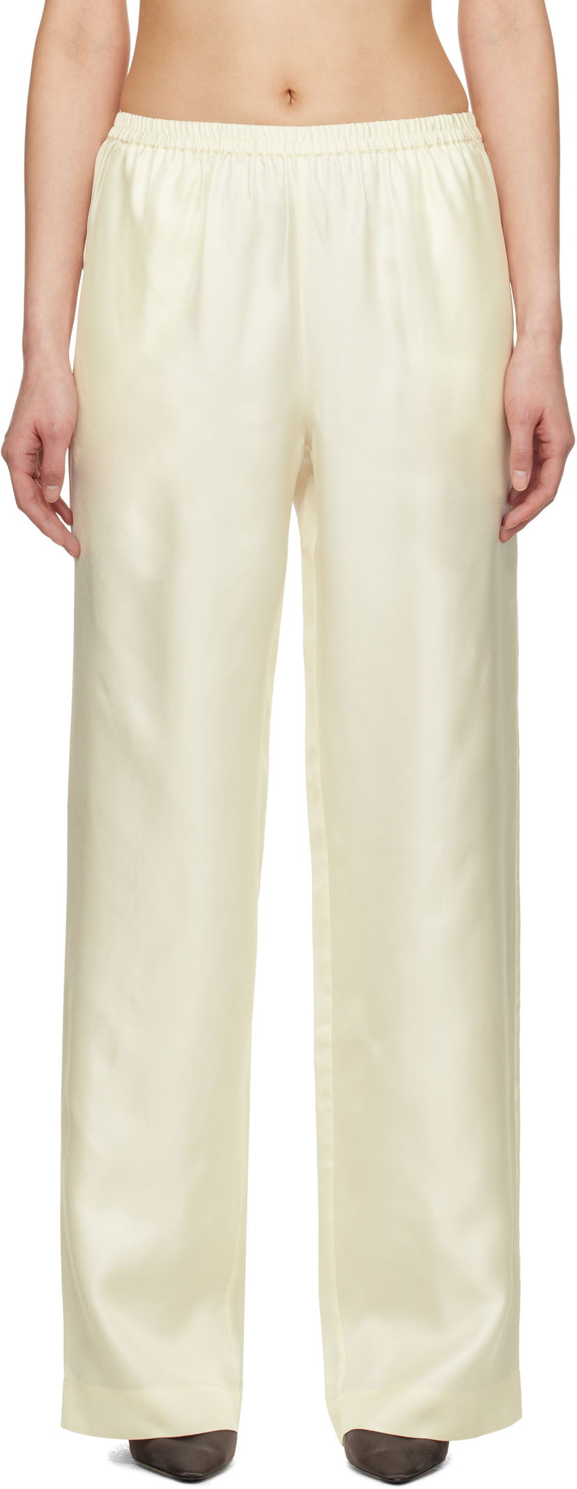 Штани Loulou de Saison Loulou de Saison Alera Silk Straight-Leg Trousers Жовтий | ALERA