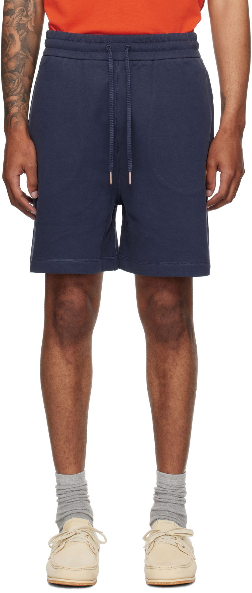 Шорти Moncler Moncler Genius x Gilga Farm Drawstring Shorts темно-синій | K24028H0000289AUJ