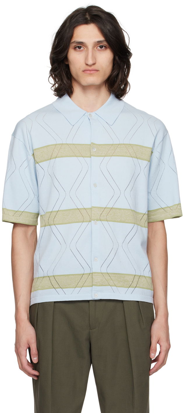 Сорочка Paul Smith Paul Smith Striped Knit Polo Shirt Синій | M1R-629Y-M02314-40