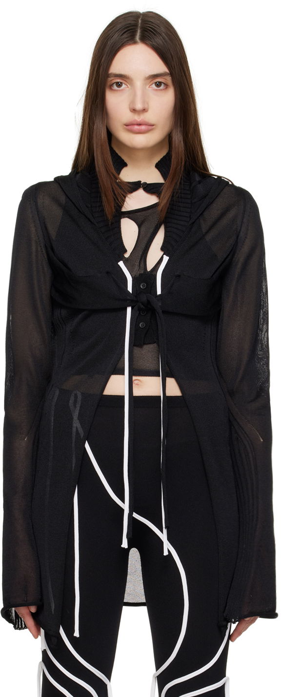 Cветр Ottolinger Ottolinger Hooded Sheer Cardigan чорний | 705401