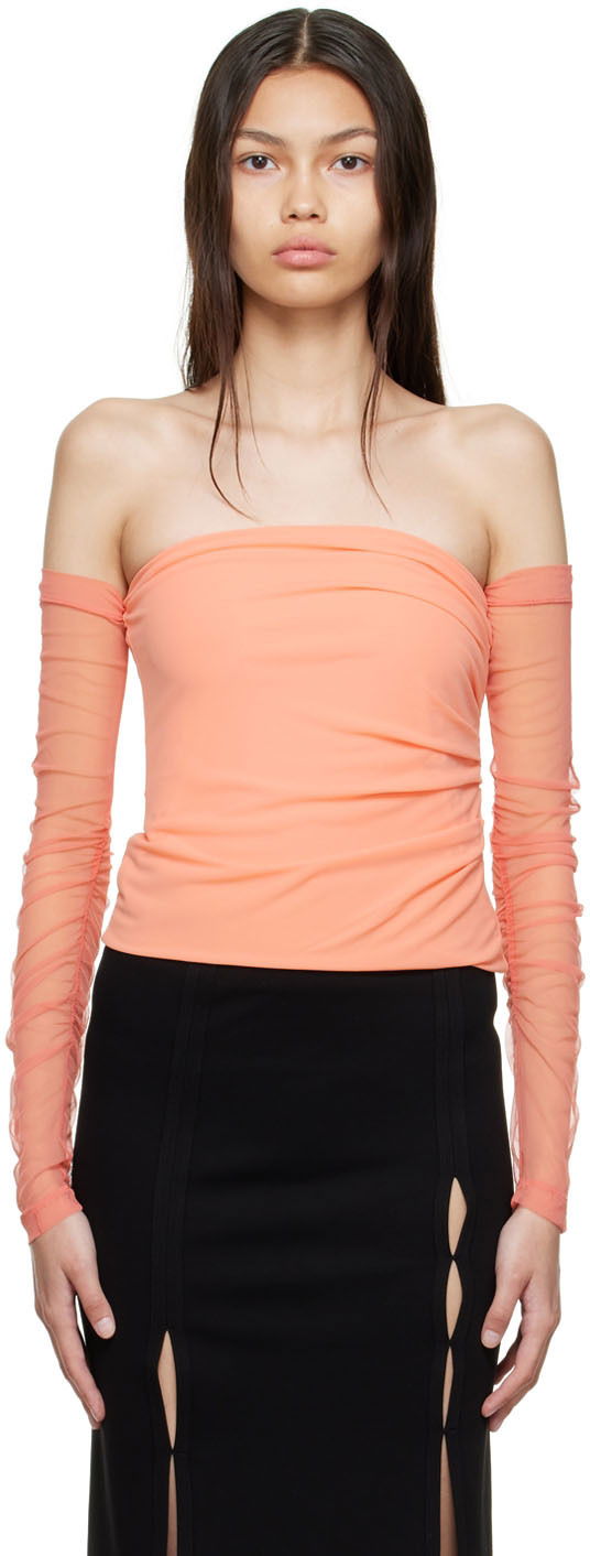 Безрукавка Helmut Lang Off Shoulder Blouse Помаранчевий | M04HW509