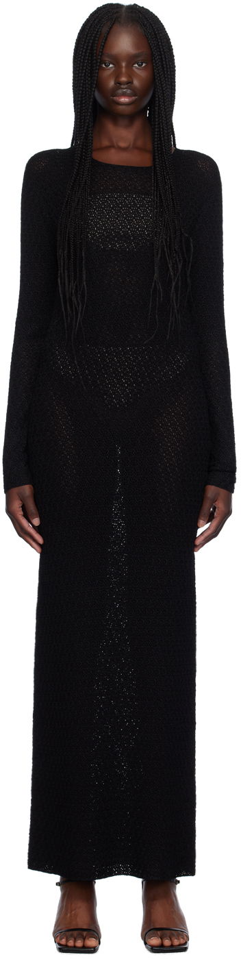 плаття TOTEME TOTEME Long-Sleeve Maxi Dress чорний | 243-WRD0130-YA0040