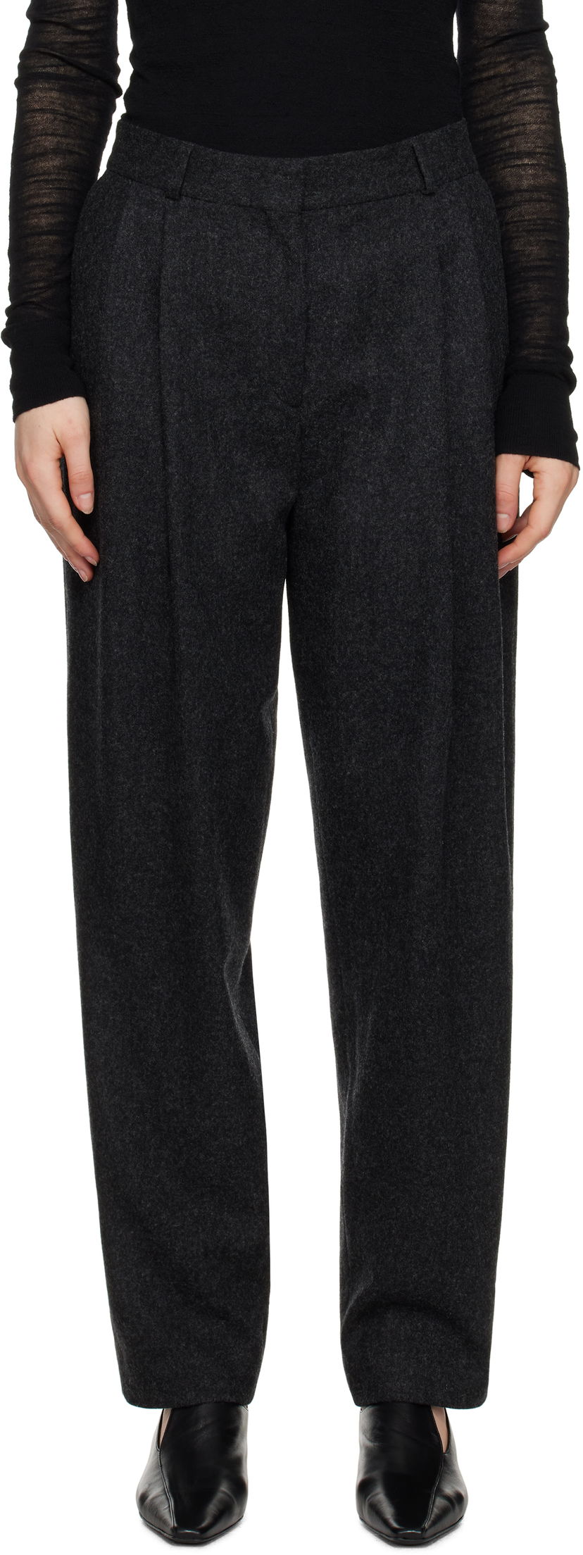 Штани TOTEME TOTEME Double-Pleated Tailored Trousers Сірий | 251-WRB847-FB0024