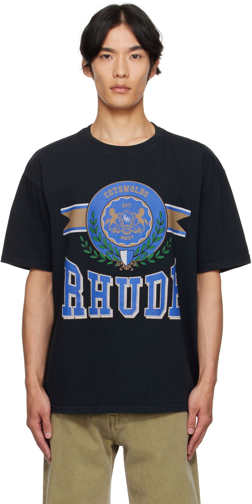 Футболка Rhude Rhude 'Cotswold' Crest Graphic Tee чорний | RHPF25TT06012