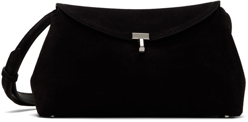 Сумочка TOTEME TOTEME T-Lock Suede Clutch чорний | 234-WAL944-LE0004