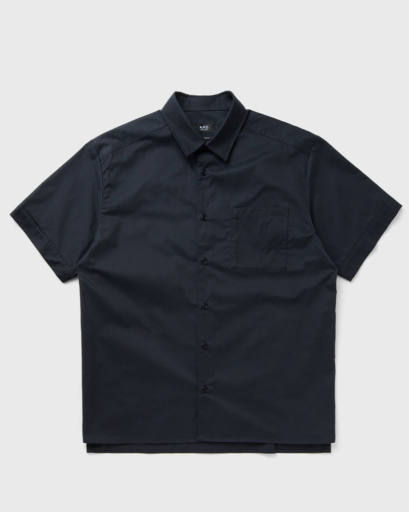 Сорочка A.P.C. A.P.C. Ross Logo Short Sleeve Shirt темно-синій | COGZR-H12623-IAK