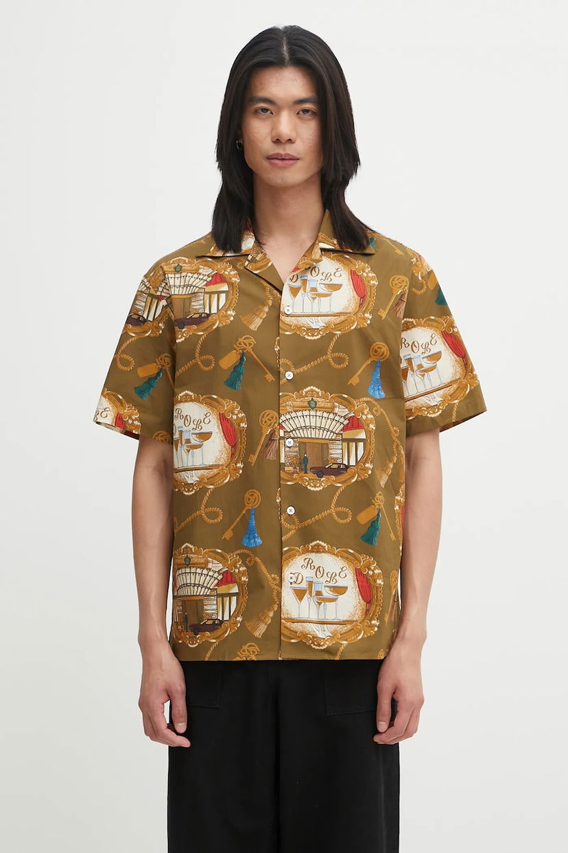 Сорочка Drôle de Monsieur Drôle de Monsieur La Chemise Grand HUtel Regular Fit Shirt Коричневий | H.SH228.LI010