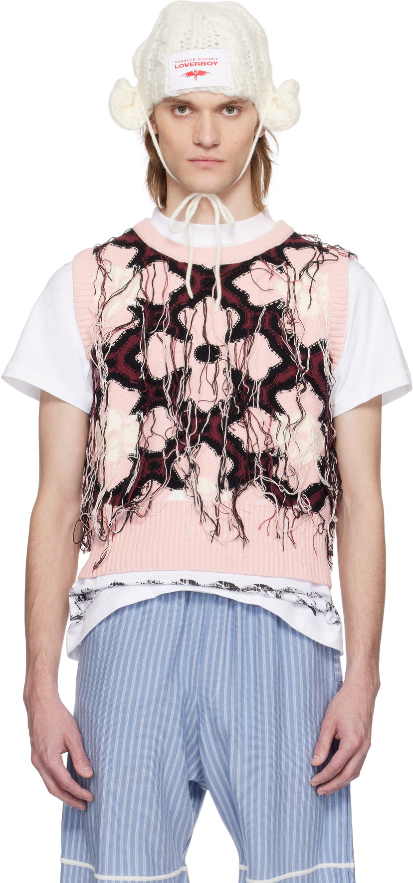 Cветр Charles Jeffrey Loverboy Charles Jeffrey Loverboy Fringed Knit Vest Рожевий | 54090601