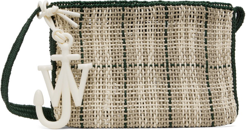 Сумочка JW Anderson JW Anderson Checked Market Bag with Anchor Charm бежевий | HB0720-FA0305