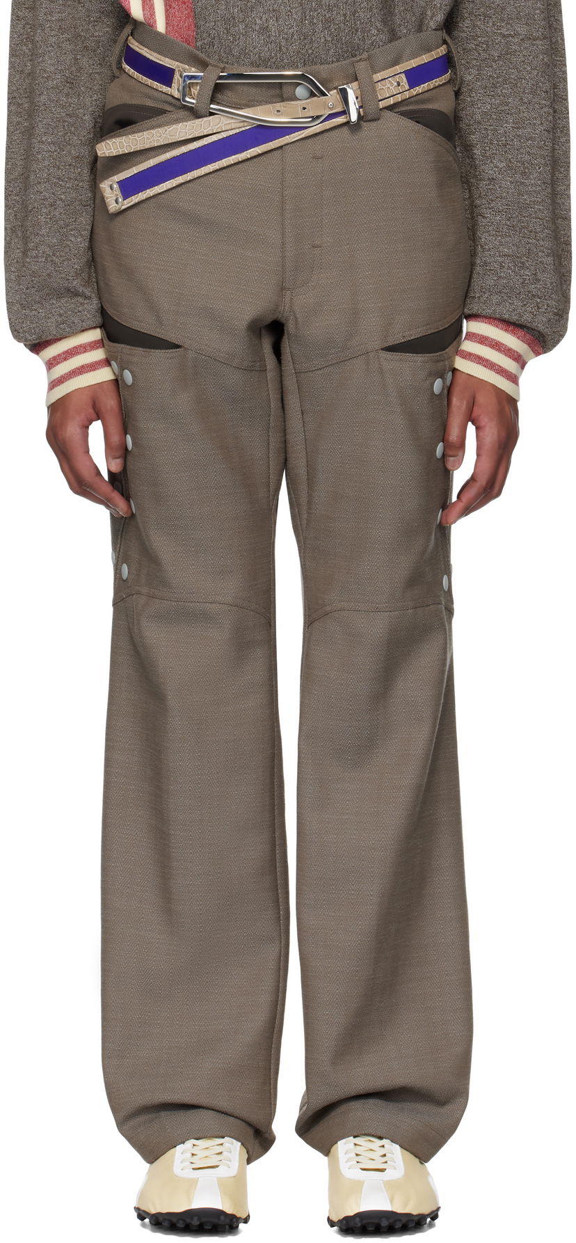 Штани KIKO KOSTADINOV Kiko Kostadinov Inex Snap Trousers Коричневий | KKSS25T09-34