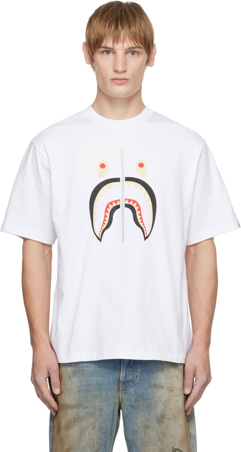 Футболка BAPE Shark Graphic T-Shirt білий | 001TEK701305M