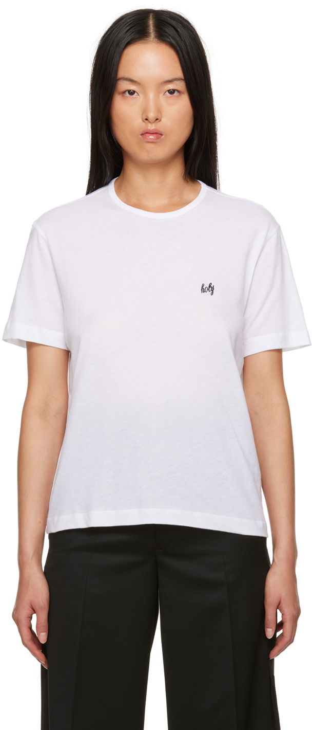 Футболка Ann Demeulemeester Dagmar Embroidered Logo T-Shirt білий | 2302-W-JTS02-23-FA206-001