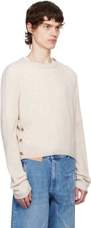 Cветр JW Anderson JW Anderson Cropped Button Trim Sweater бежевий | KW1324-YN0411, 1