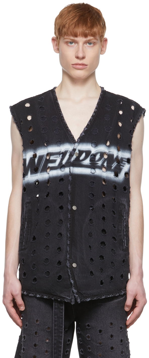 Жилет We11done Distressed Denim Vest чорний | WD-DV1-22-361-M-WB