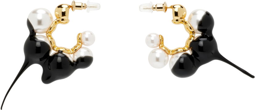 Сережки Ottolinger Ottolinger Dipped Pearl Mini Hoop Earrings білий | 125-902825-02