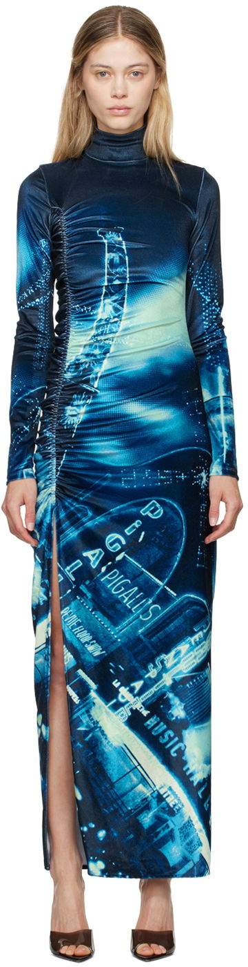 плаття Jean Paul Gaultier Gaultier Velvet Maxi Dress Синій | 24/30-F-RO257-J554-59560100