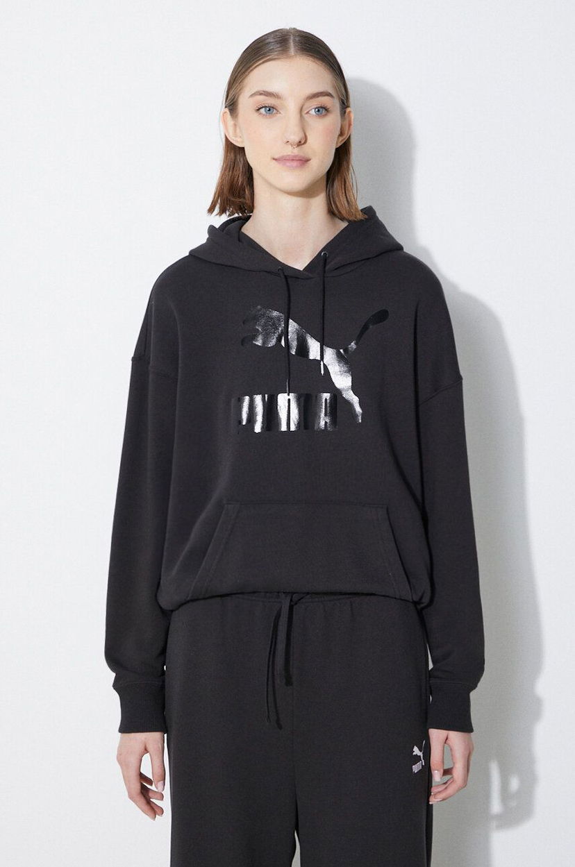 Світшоти Puma Shiny Logo Hoodie чорний | 625595