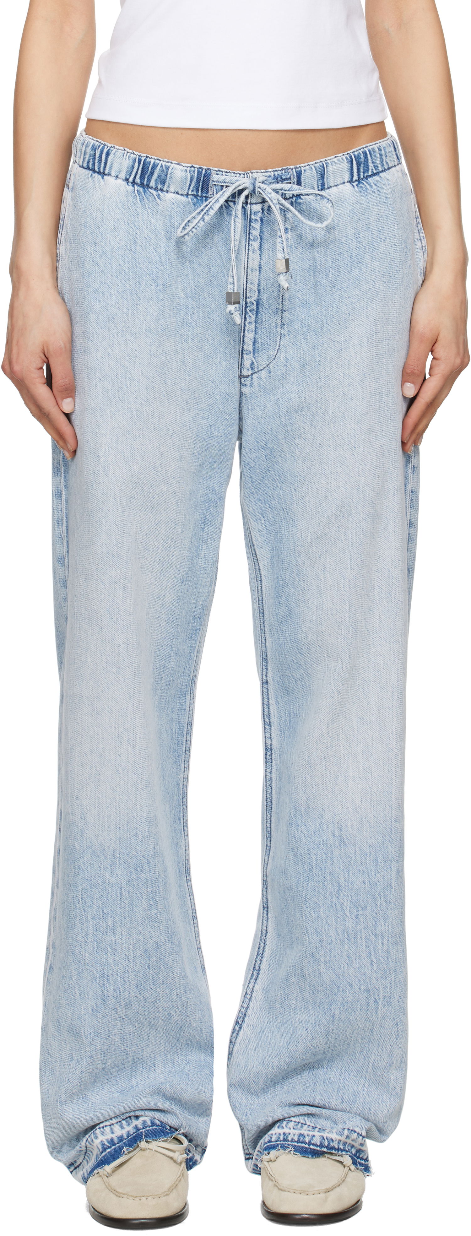 Джинси rag & bone rag & bone Logan Ultra Featherweight Wide-Leg Jeans Синій | WDD25S7009UFKI, 0