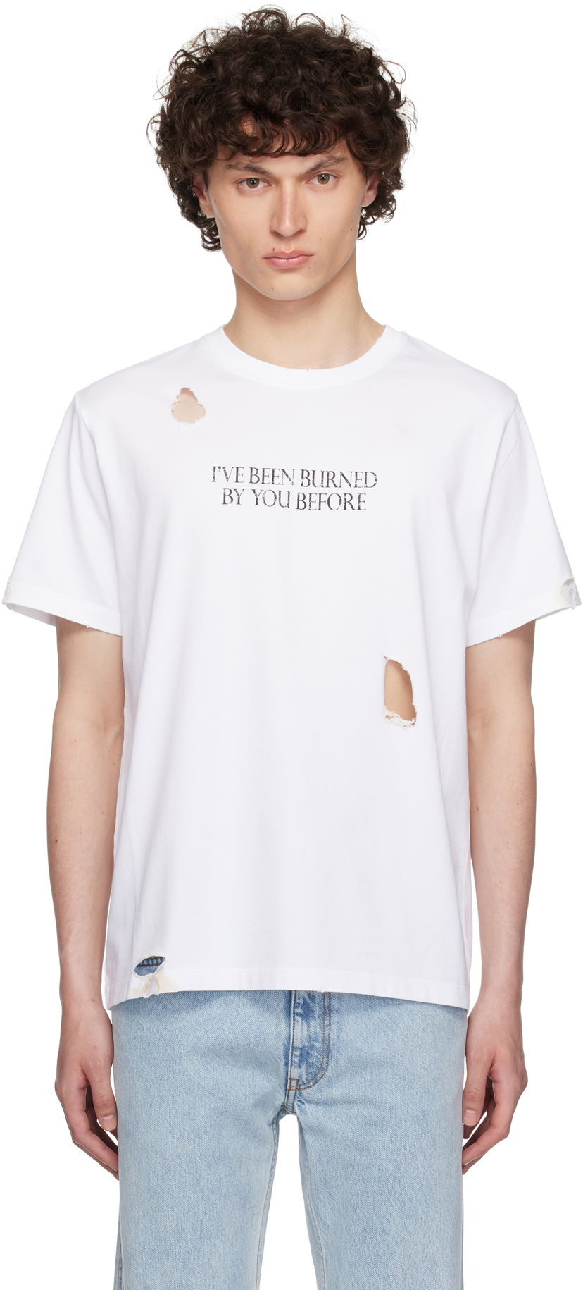 Футболка Coperni Coperni Disney 'Burned By You Before' Boxy T-Shirt білий | DJS144F5028AMEN