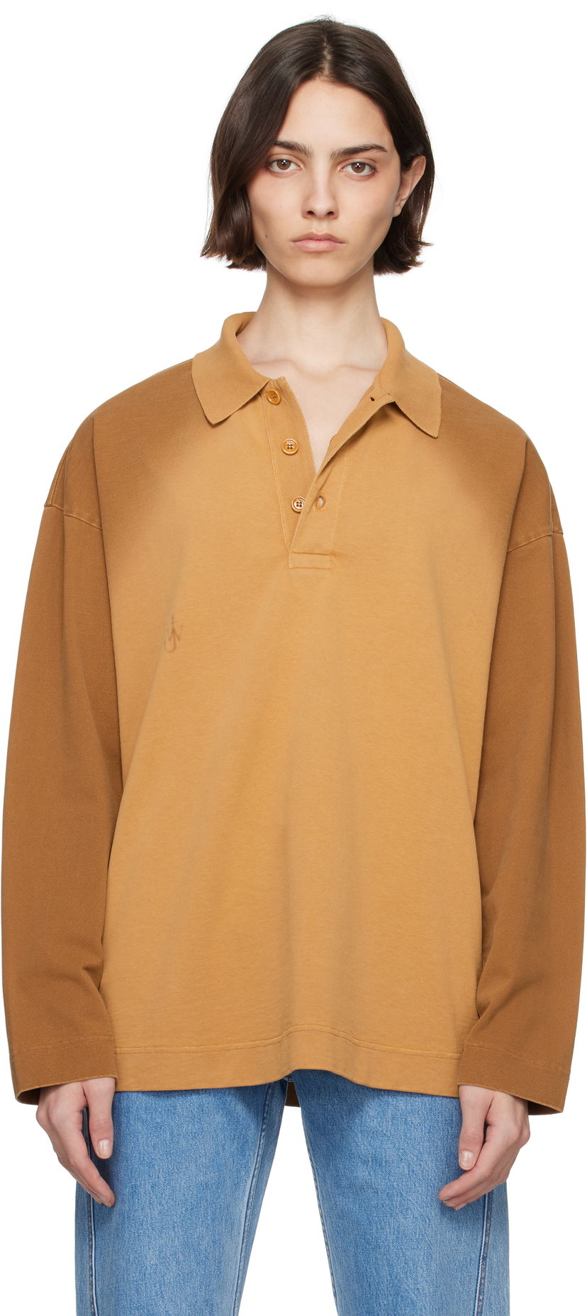 Cветр JW Anderson JW Anderson Long Sleeve Rugby Polo Коричневий | JO0268-PG1755