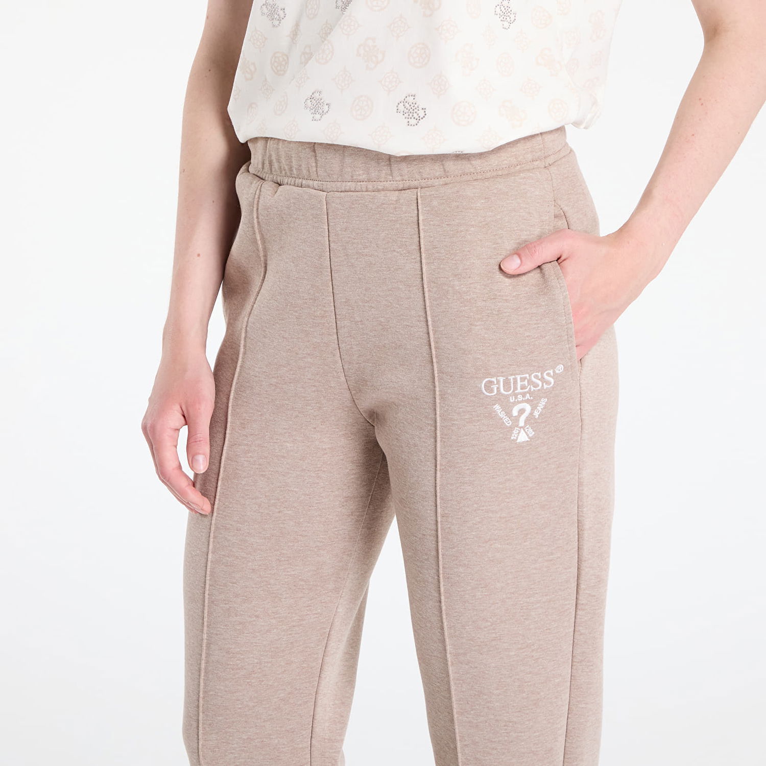 Спортивні штани GUESS GUESS Roberta Cuff Long Pants бежевий | V5RB13KC3D2-H11G, 1