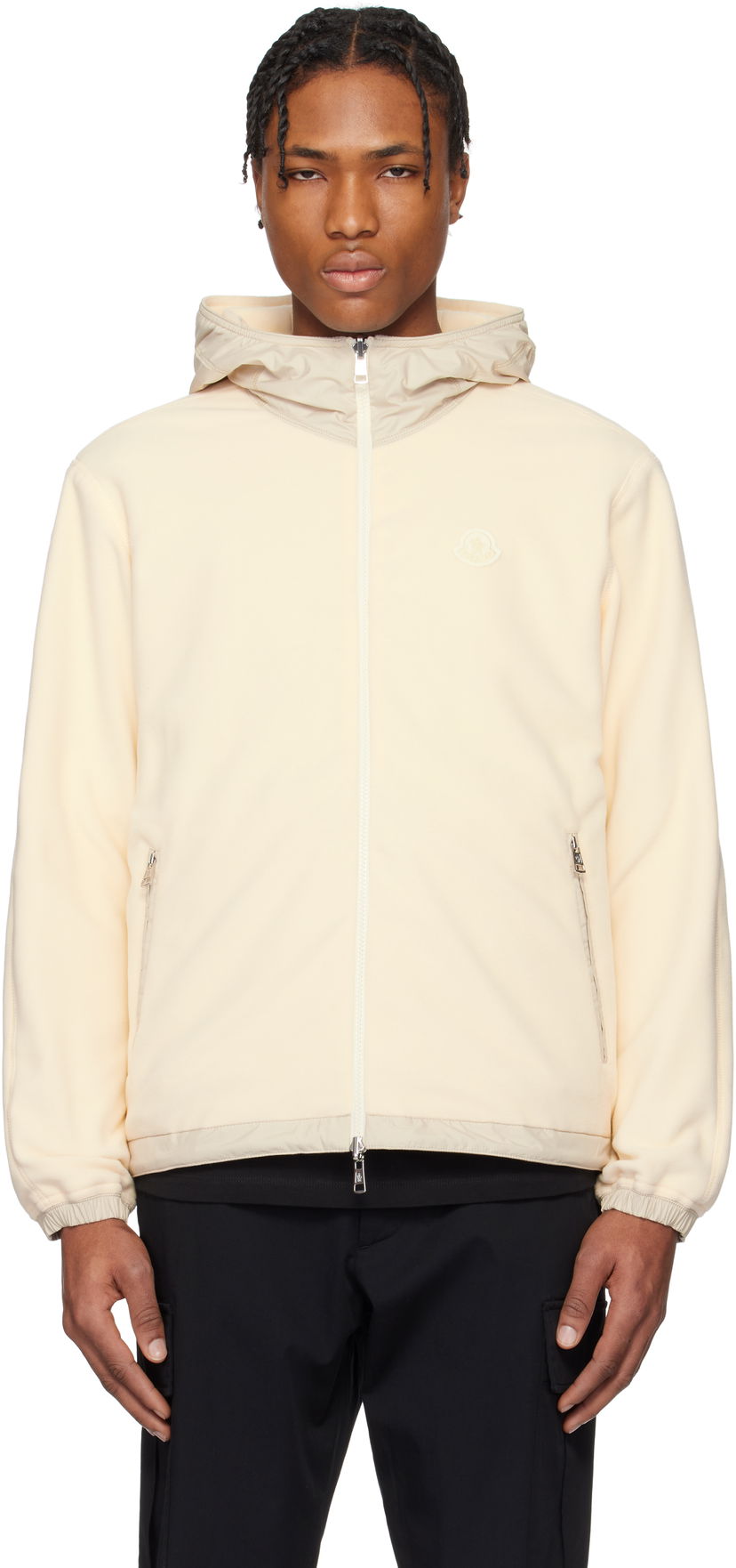 Світшоти Moncler Moncler Fleece Zip-Up Reversible Hoodie бежевий | K10918G0002180093