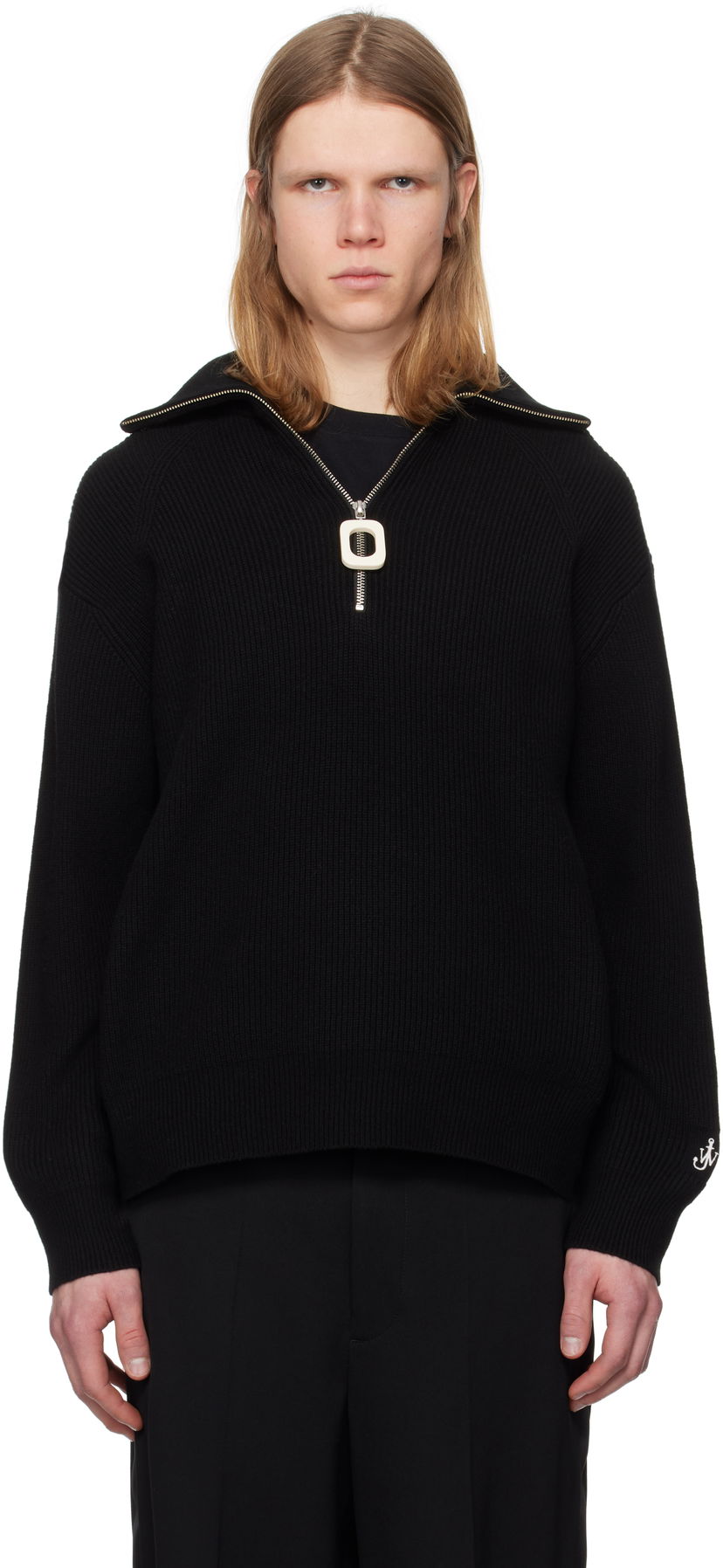 Cветр JW Anderson JW Anderson Half-Zip Knit Sweater чорний | KW1285-YN0372
