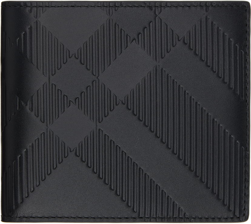 Гаманець Burberry Embossed Check Bifold Coin Wallet чорний | 8103992