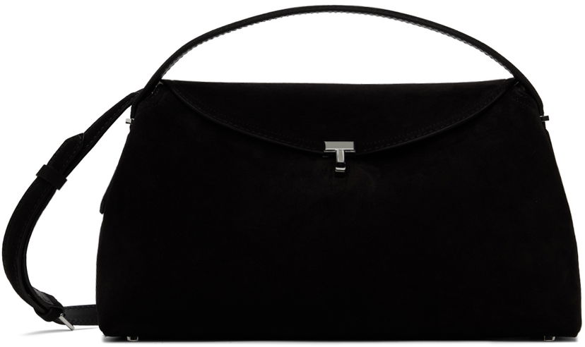 Сумочка TOTEME TOTEME T-Lock Top Handle Suede Shoulder Bag чорний | 234-WAL961-LE0004