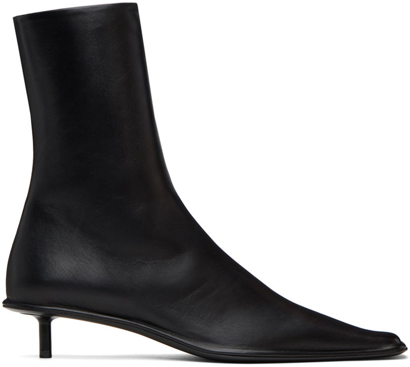 Одяг Jil Sander Jil Sander Square Toe Kitten Heel Boots чорний | J15WU0040_P4835