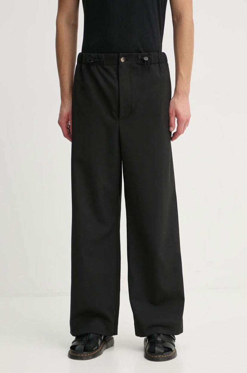 Штани Nanushka Wide Leg Wool Blend Trousers чорний | NM24FWPA24599