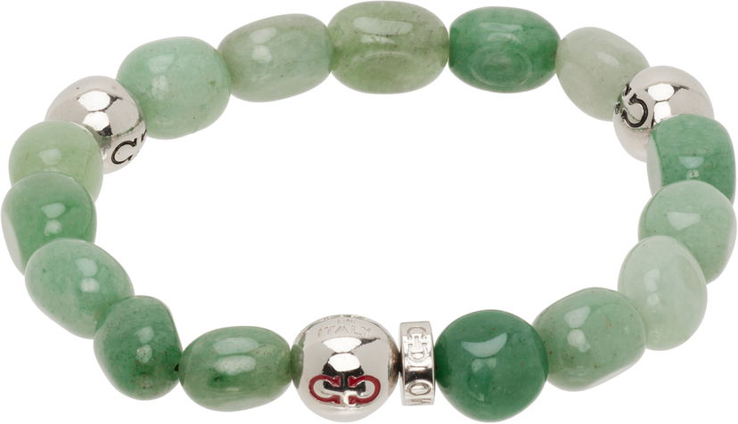 Браслет FERRAGAMO Salvatore Ferragamo Baroque Green Aventurine Bead Bracelet Зелений | 785669
