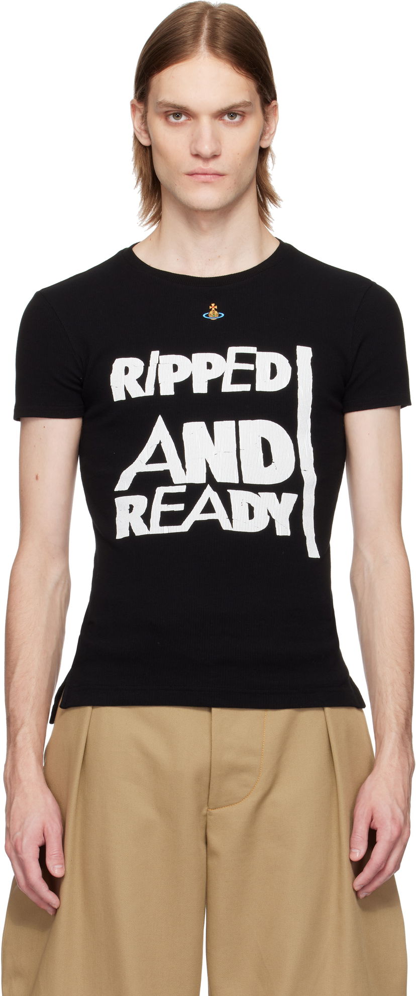 Футболка Vivienne Westwood Vivienne Westwood 'Ripped & Ready' T-Shirt чорний | 3G01003I-J009C-