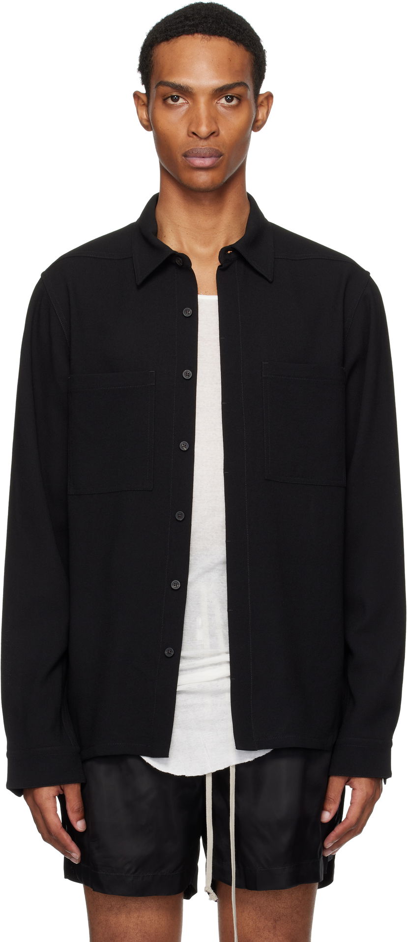 Сорочка Rick Owens Rick Owens Concordians Work Shirt чорний | RU02E1292 WA