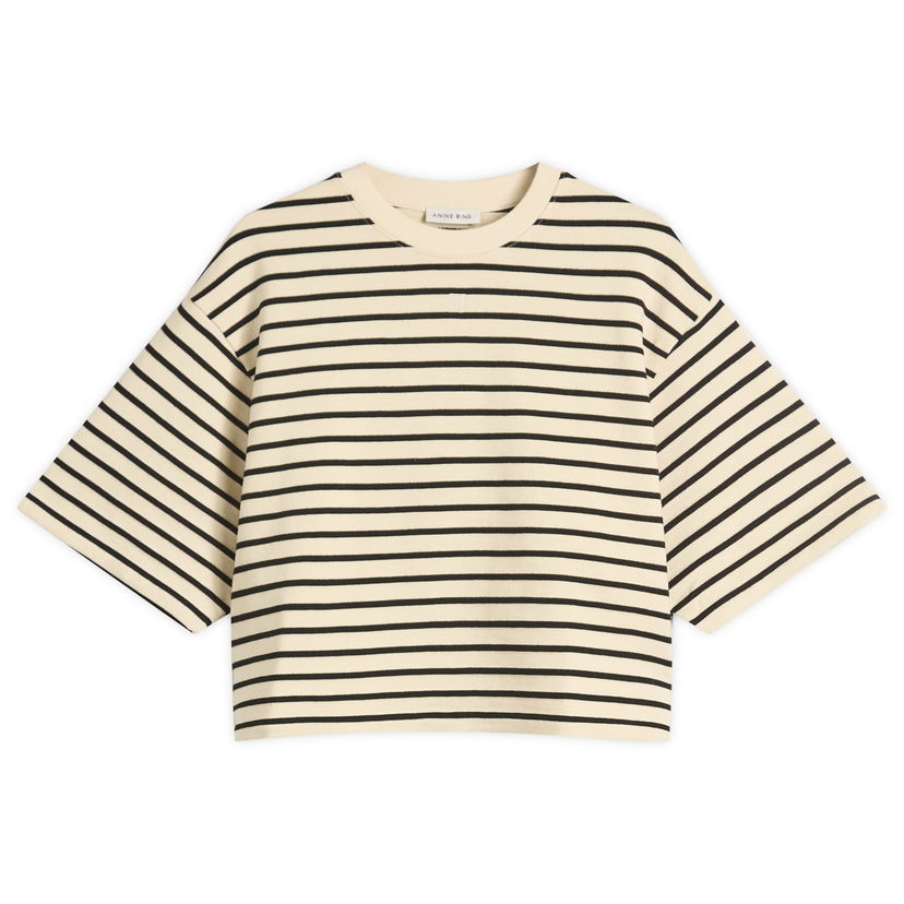 Кроп-топи Anine Bing Anine Bing Myers Cropped Striped Tee бежевий | A-08-11431-MTL69