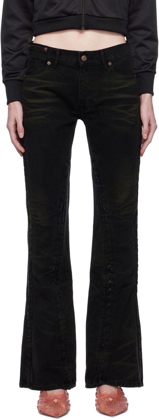 Джинси Y/PROJECT Black Hook and Eye Jeans чорний | WJEAN43-S25