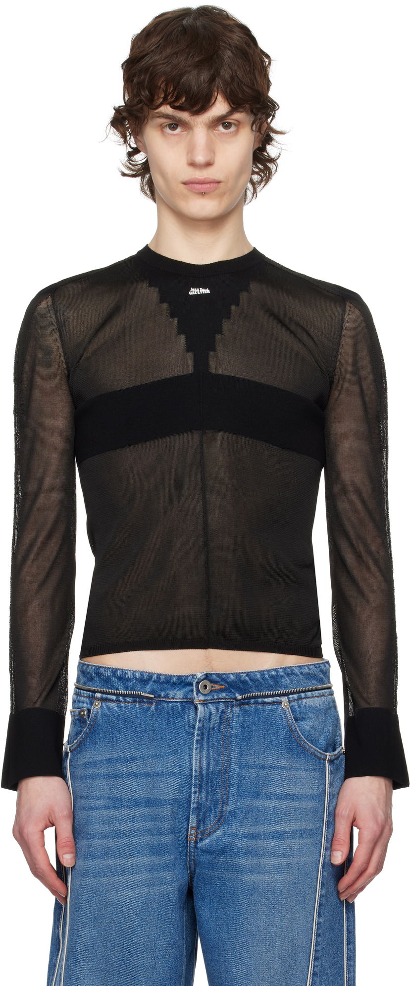 Cветр Jean Paul Gaultier Jean Paul Gaultier Logo Knit Sweater чорний | 25/33-F-PL068-M083-00