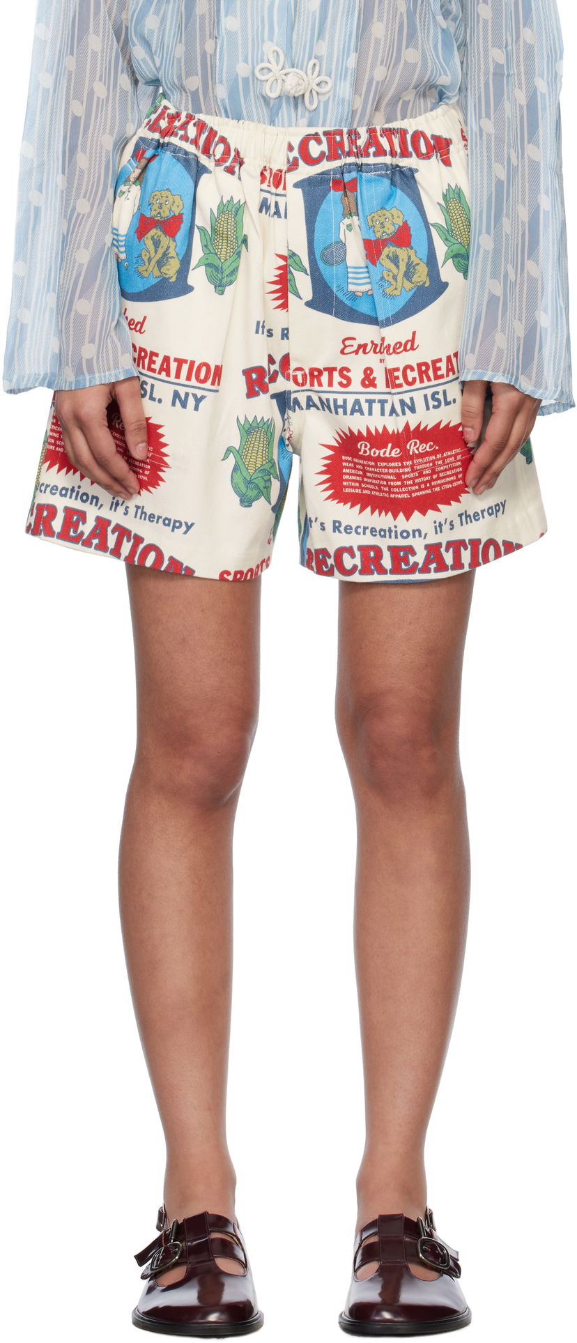 Шорти Bode Bode Enrichment Print Shorts білий | MRS25BT045