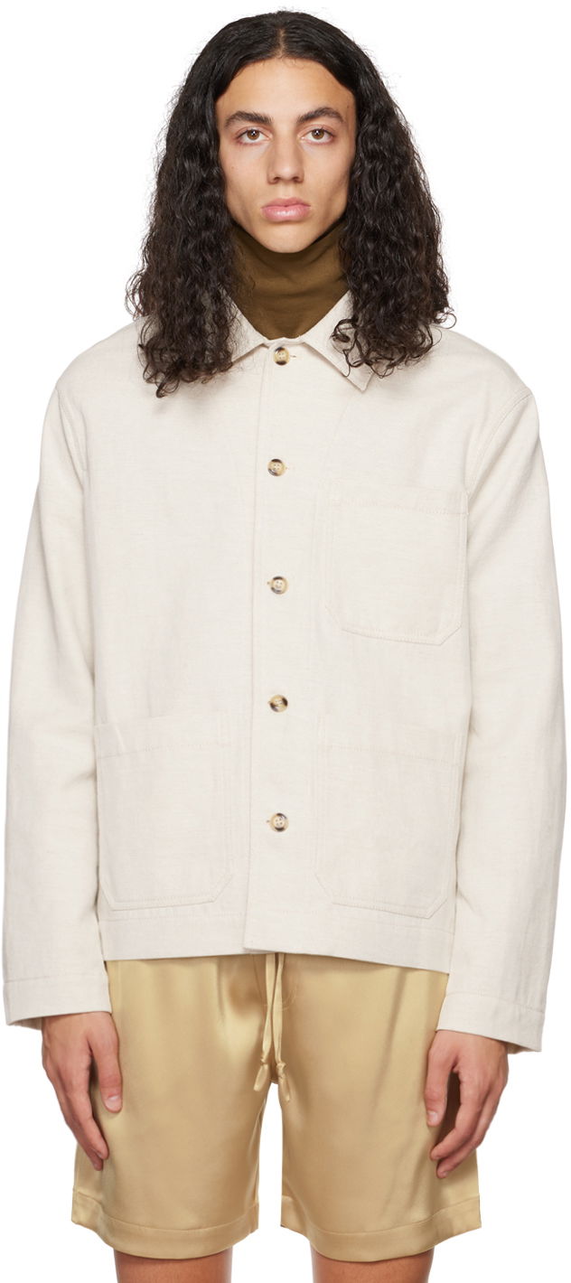 Куртка Nanushka Buttoned Workwear Jacket бежевий | NM22PFOW01372