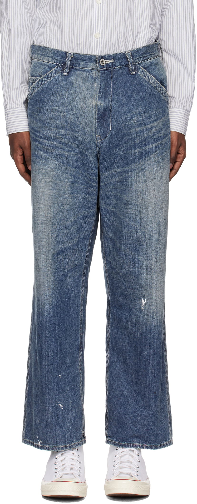 Джинси Neighborhood Washed Utility Jeans Синій | 242SPNH-PTM04