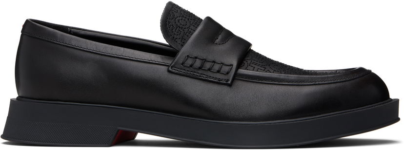 Кросівки та взуття BOSS Hugo Embroidered-Logo Loafers чорний | 50548486