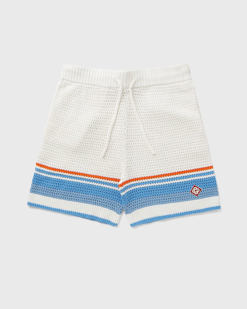 Шорти Casablanca Crochet Knit Striped Lounge Shorts білий | MPF25-KW-1011-01