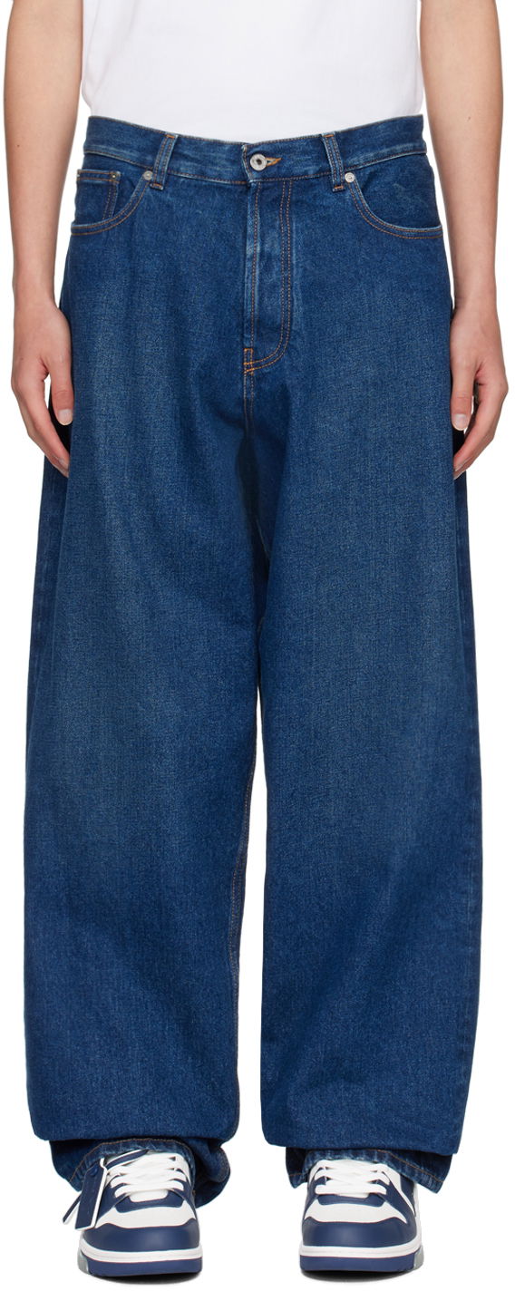 Джинси Off-White Off-White Loose Fit Jeans Синій | OMYA180C99DEN0024400