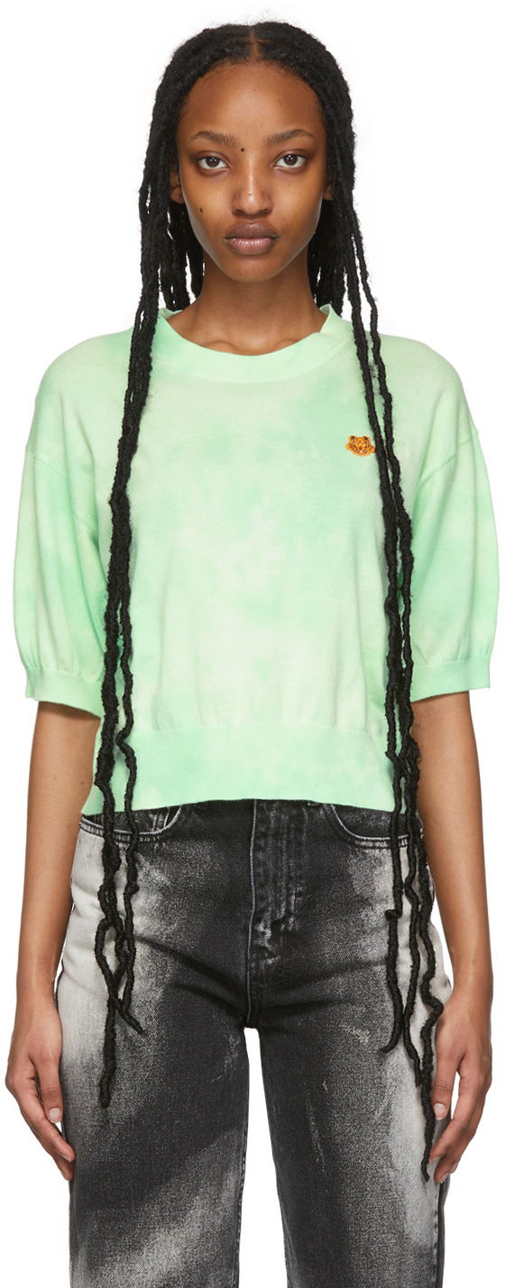 Футболка KENZO Tie-Dye Short Sleeve Sweater Зелений | FC52PU6883TF