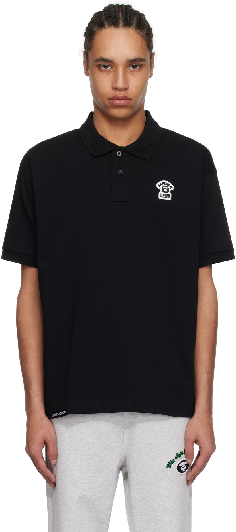 Сорочка поло AAPE by A Bathing Ape AAPE by A Bathing Ape Main Polo чорний | AAPPOM1662XXNBKX